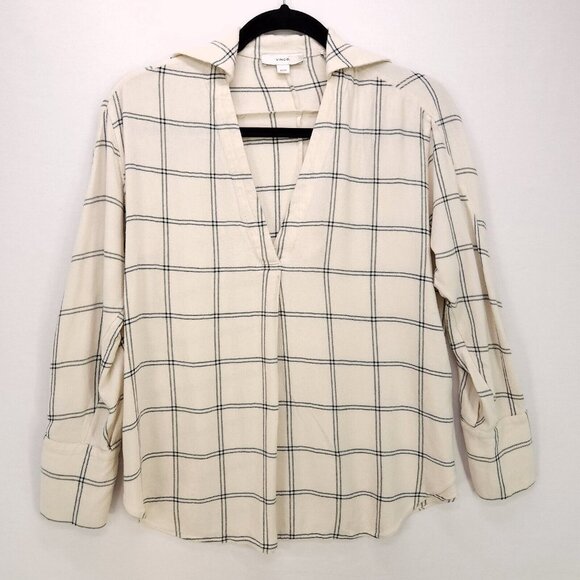 Vince Wool Blend Top Womens XS Oversized Boxy Long Sleeve Blouse Office Casual - Picture 1 of 11